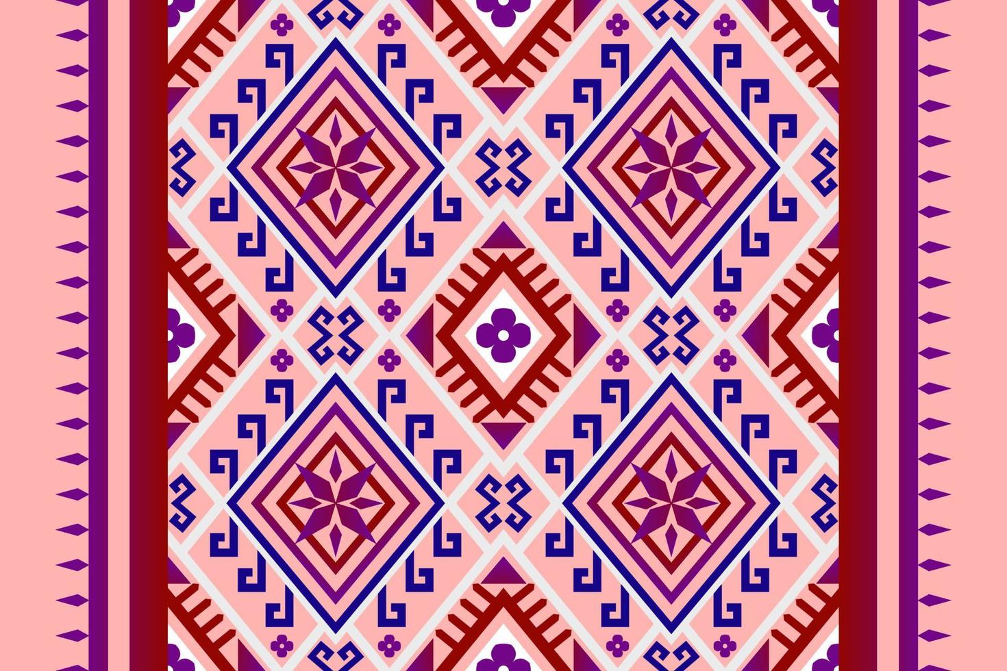 colorido patrón geométrico étnico sin costuras diseñado para fondo, papel tapiz, ropa tradicional, alfombra, cortina y decoración del hogar. vector