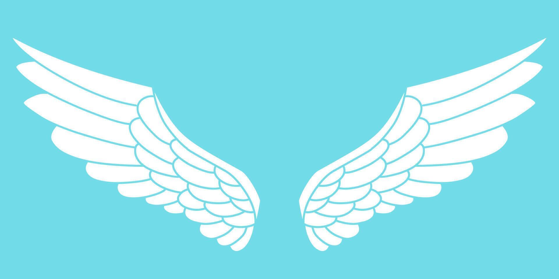 Vector logo icon white angel wings