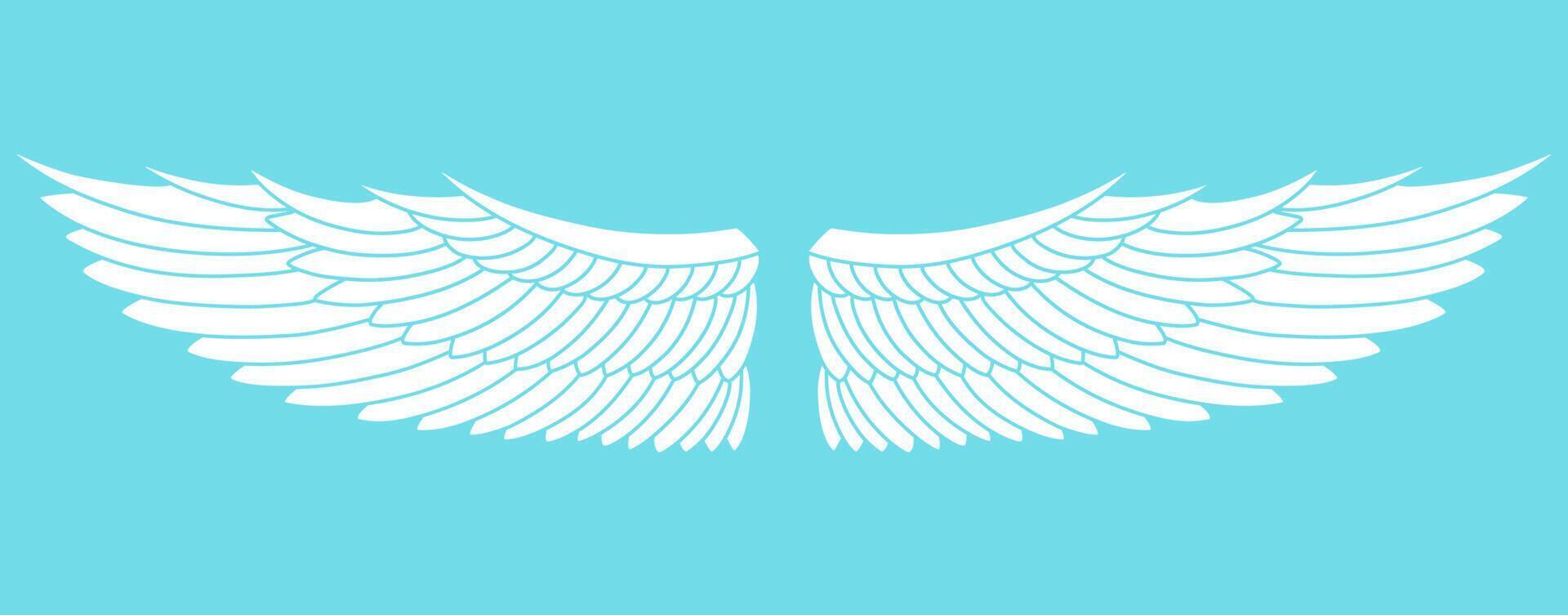 Vector logo icon white angel wings