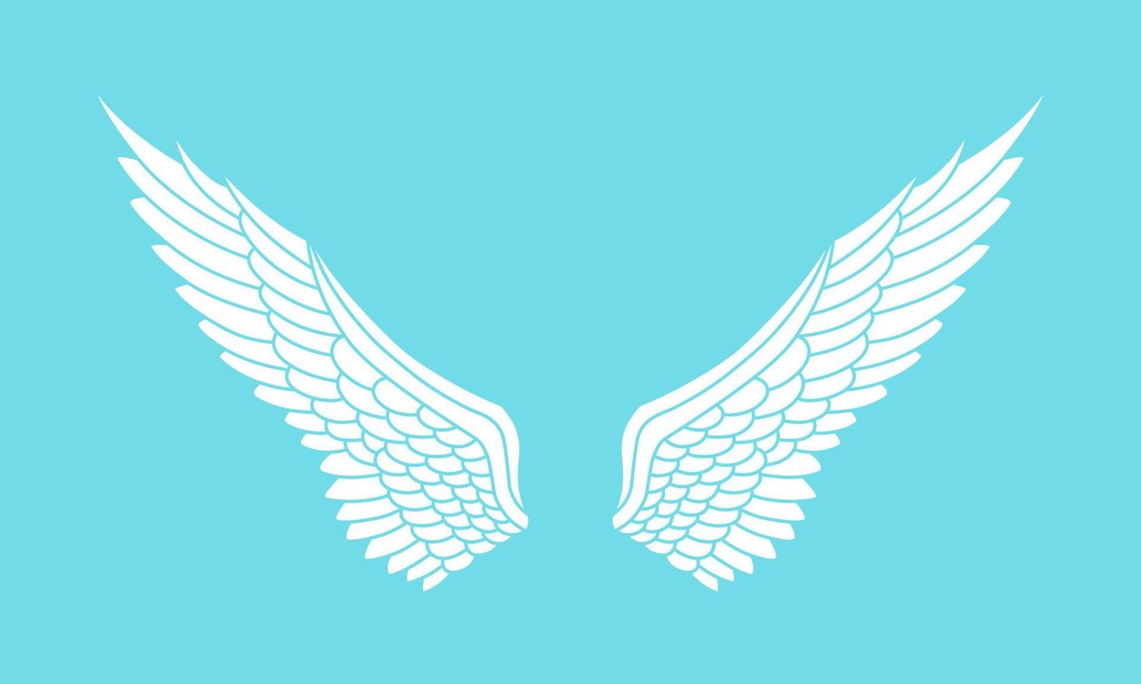 Vector logo icon white angel wings