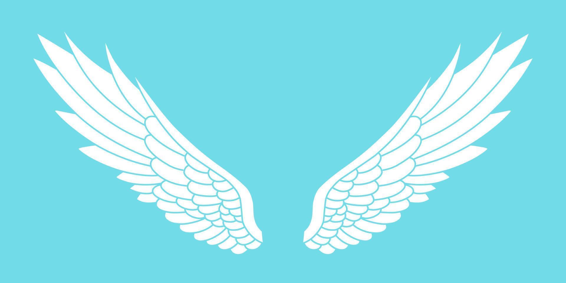 icono del logotipo vectorial alas de ángel blanco vector