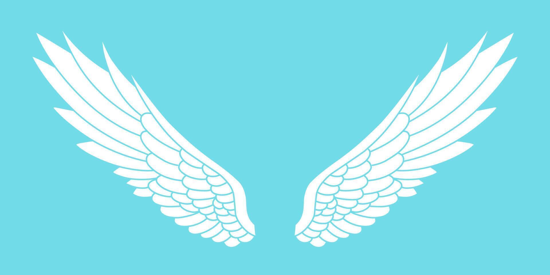 Vector logo icon white angel wings