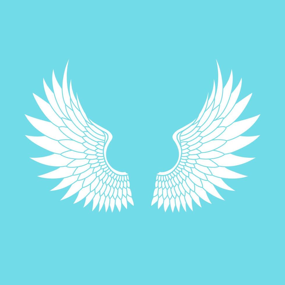 Vector logo icon white angel wings