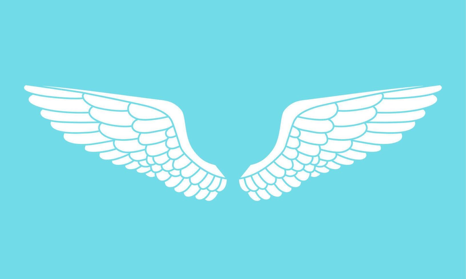 Vector logo icon white angel wings