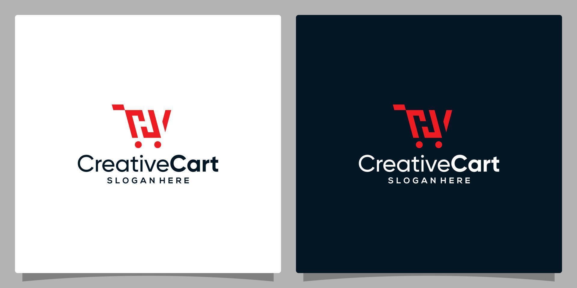 Template design icon logo vector shopping cart with symbol initial letter H. Premium vector