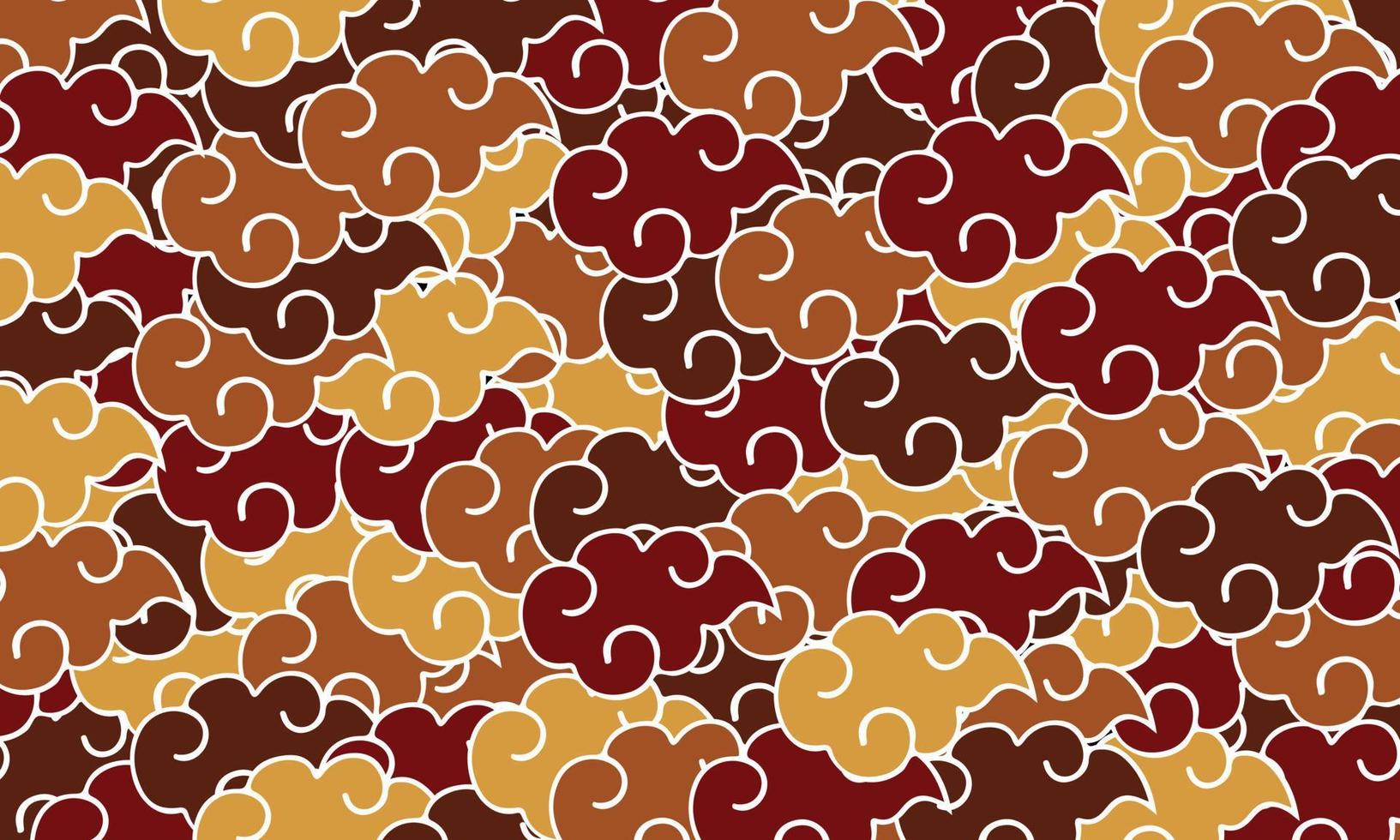 Colorful seamless Japanese-Chinese cloud pattern background. Autumn season color concept. vector
