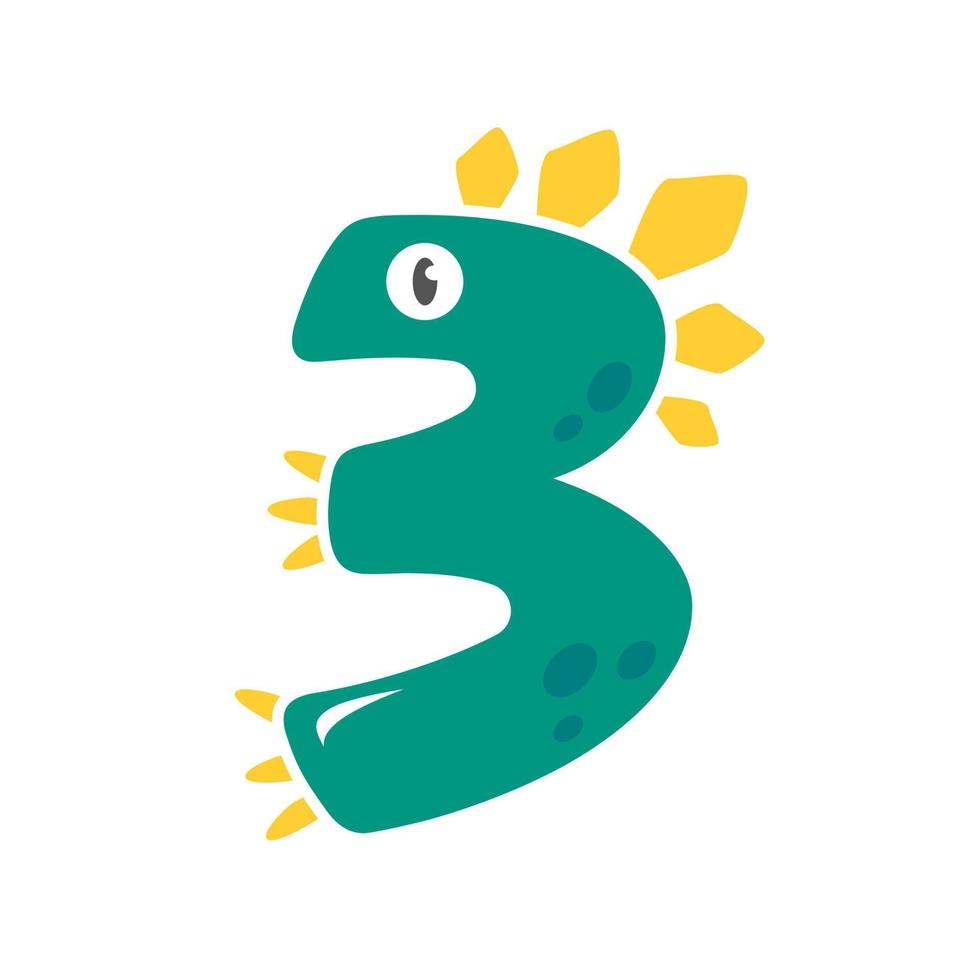 dinosaur number design birthday party for kids vector