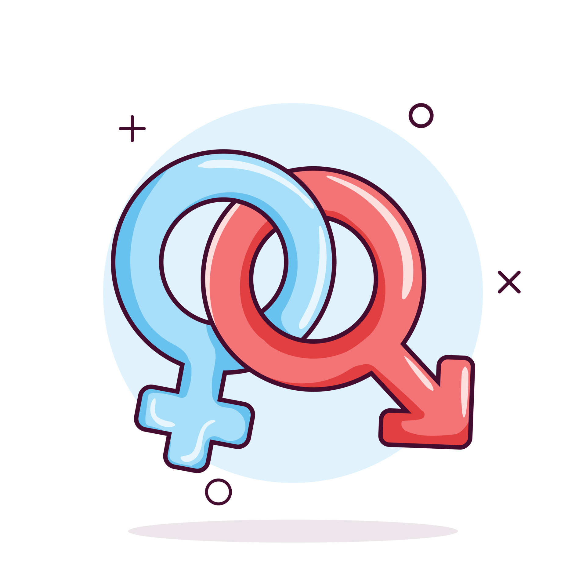 Gender icons with male and female symbols. Cute Vector Illustration 22541918 Vector Art at Vecteezy