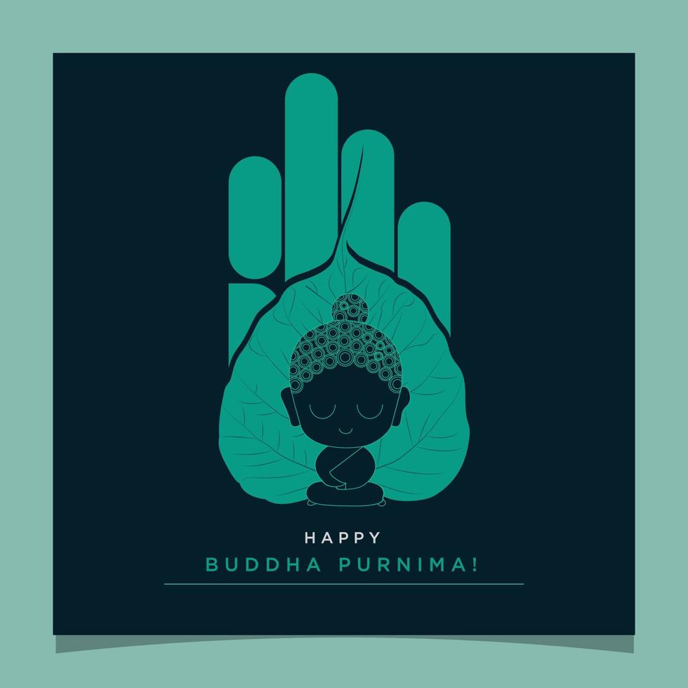 Hand Drawn Buddha Purnima Vector Vesak Day Celebration