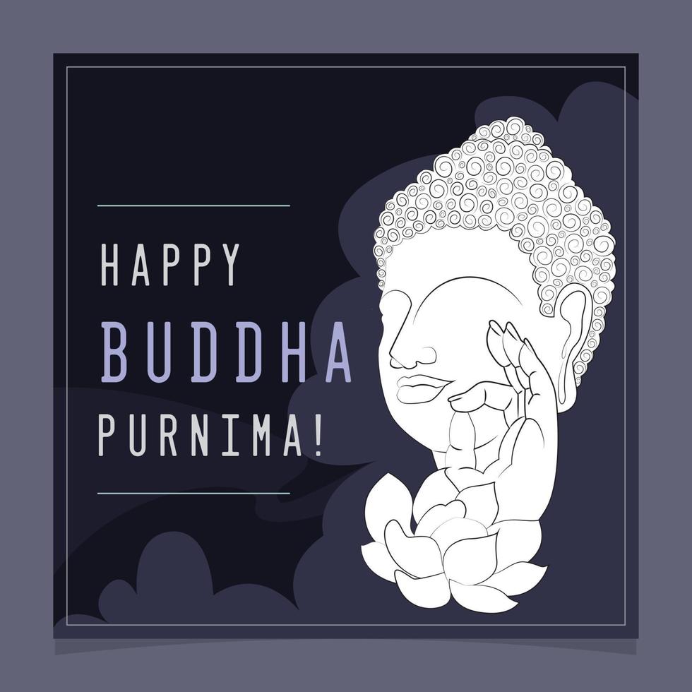 Hand Drawn Buddha Purnima Vector Vesak Day Celebration