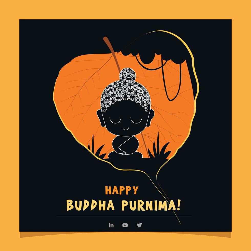 mano dibujado Buda purnima vector vesak día celebracion