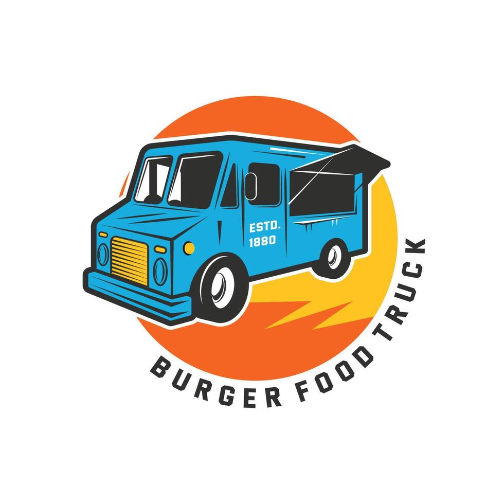 burger food truck logo vector