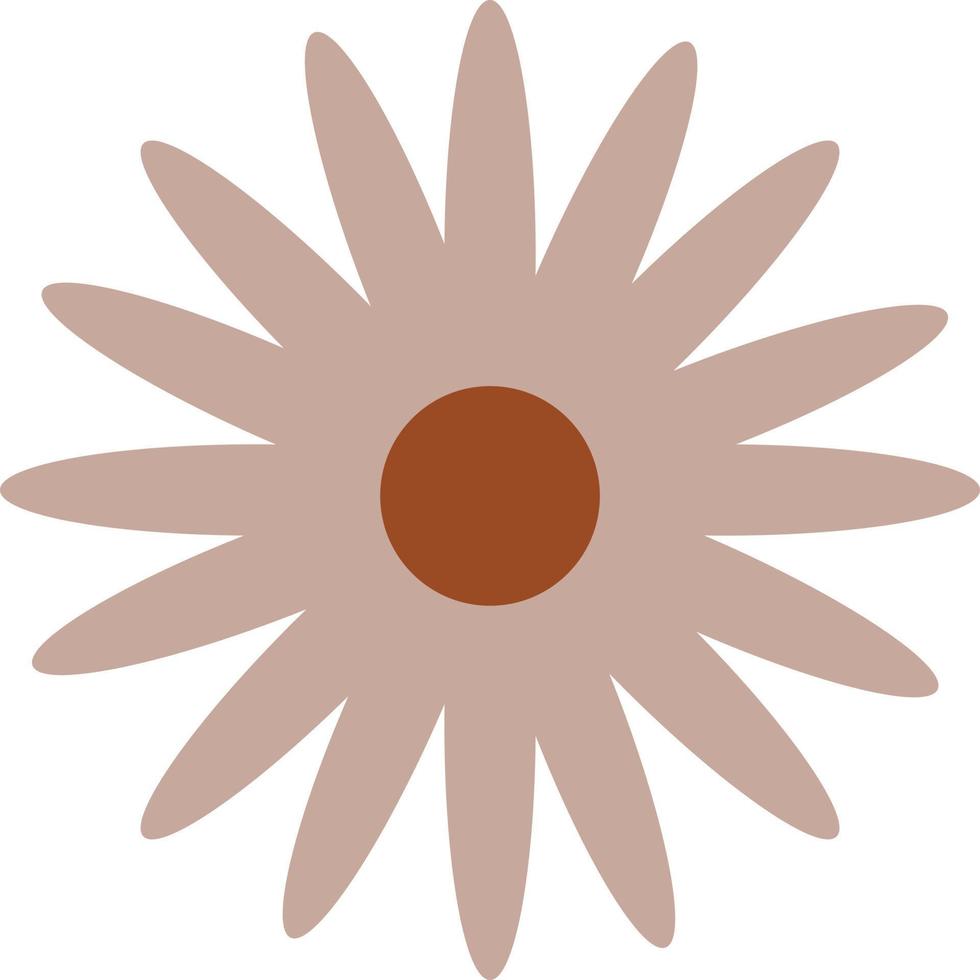 Flower in retro groovy style. Simple vector icon