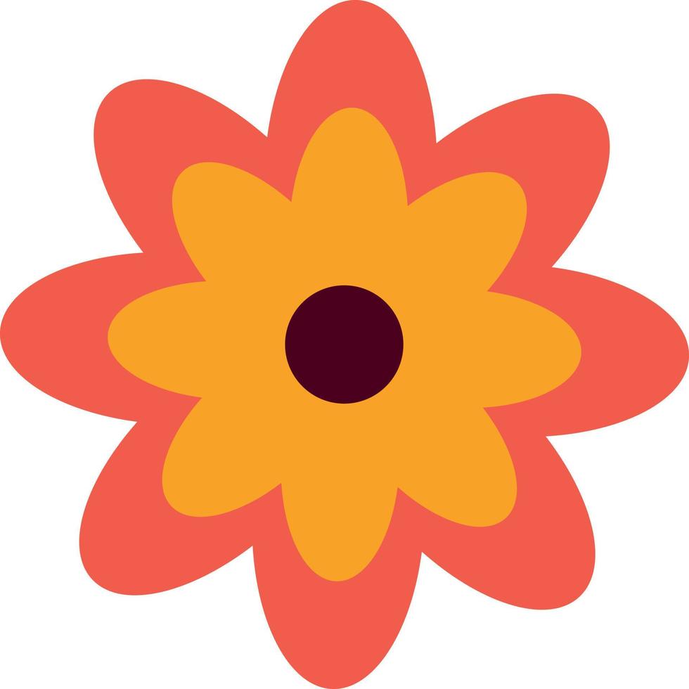 flor en estilo retro maravilloso. icono de vector simple