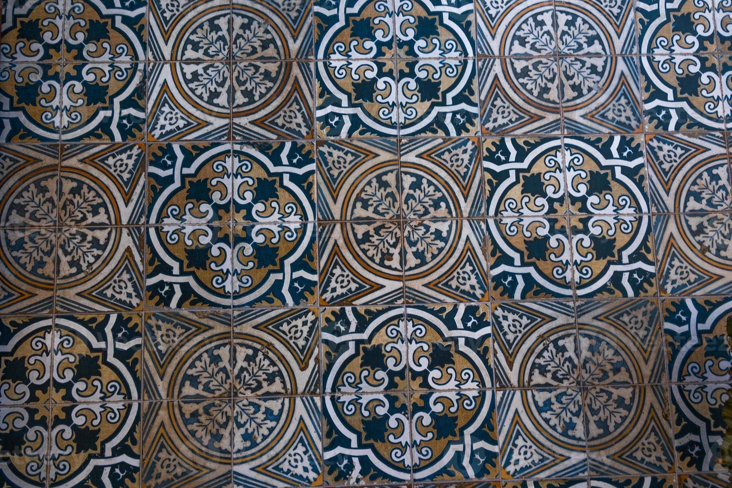 riginal vintage background with Spanish glaze tiles photo