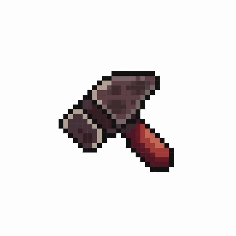hammer in pixel art style vector