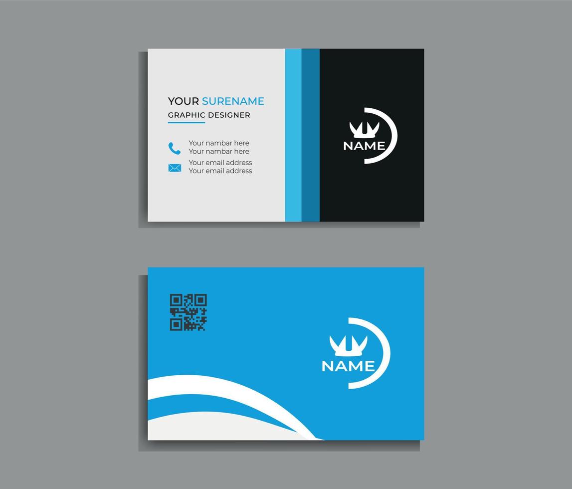 business card, business card template, vector corporate Double-sided creative Professional modern simple unique blue minimalist gold elegant business card in red theme.