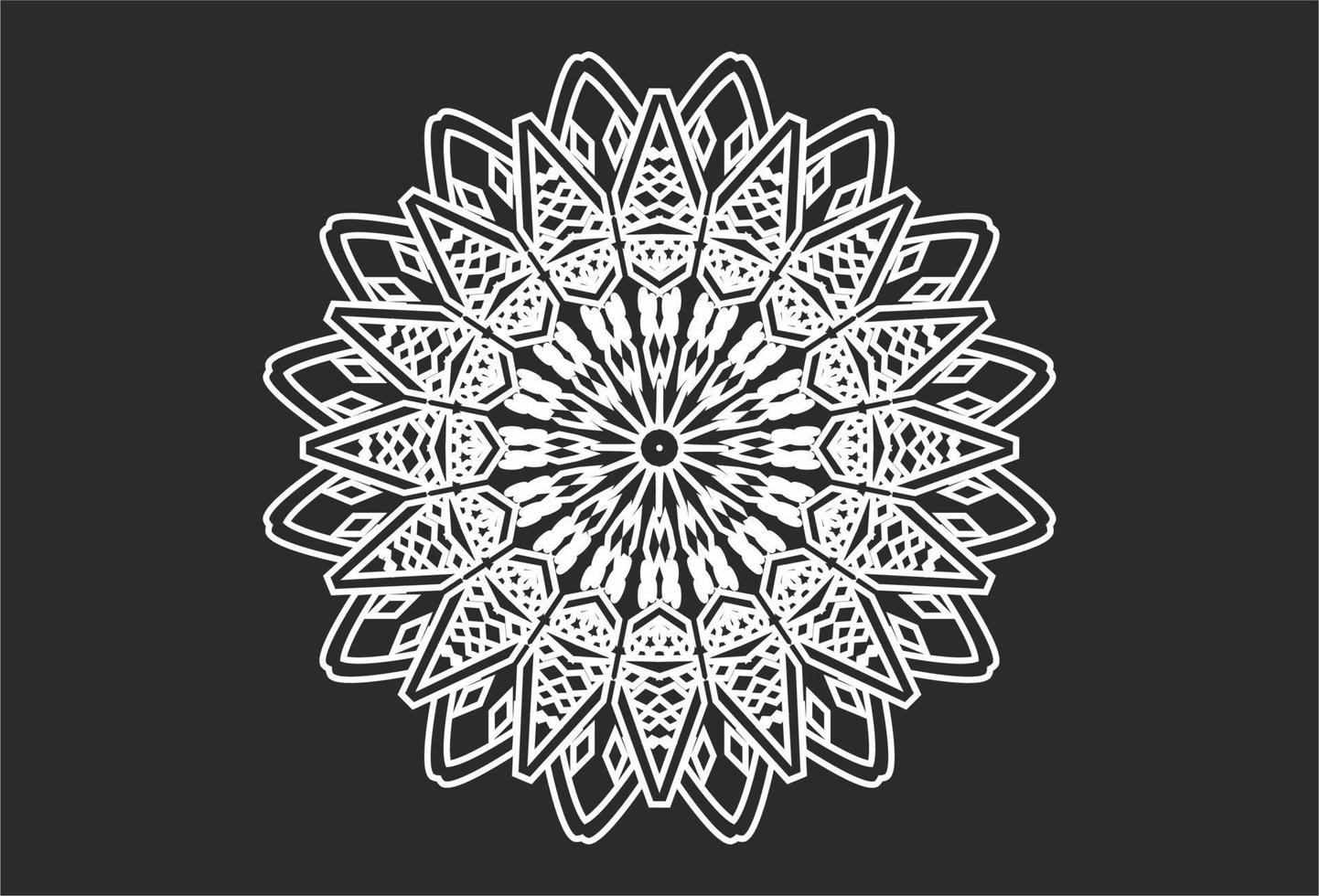 plata gris oriental mandala rotación animación en oscuro antecedentes. vector