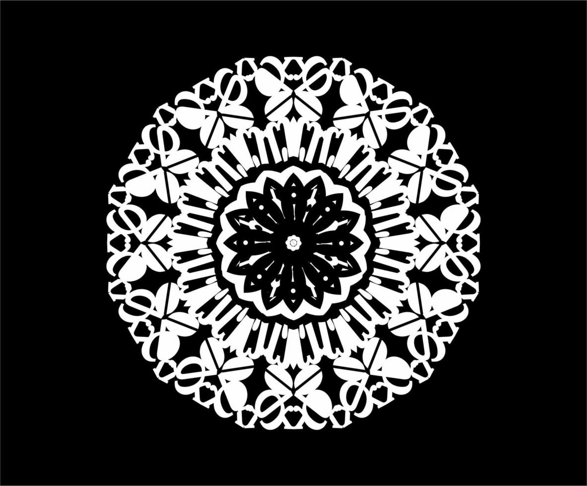 gray mandala luxury oriental on dark background. vector