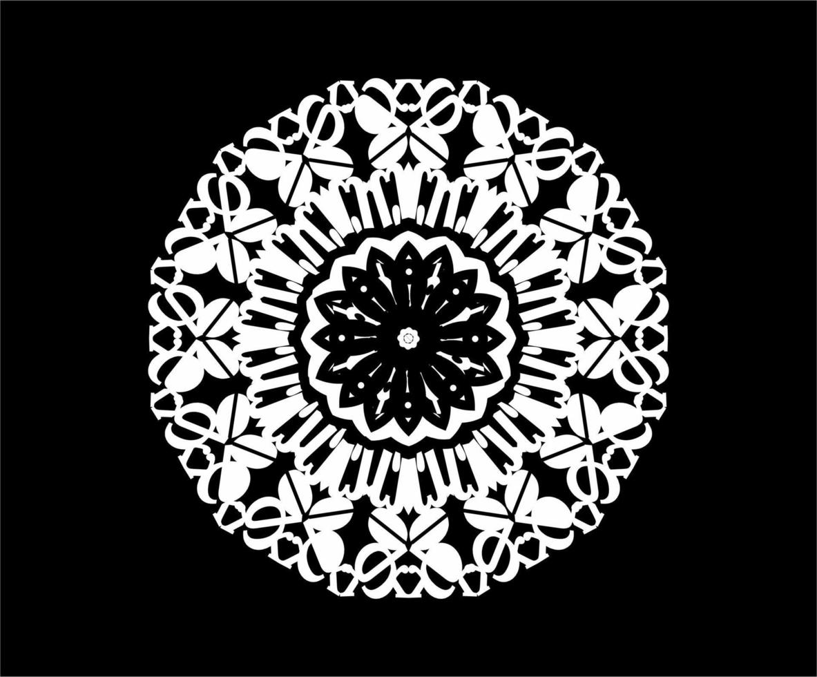 gris mandala lujo oriental en oscuro antecedentes. vector