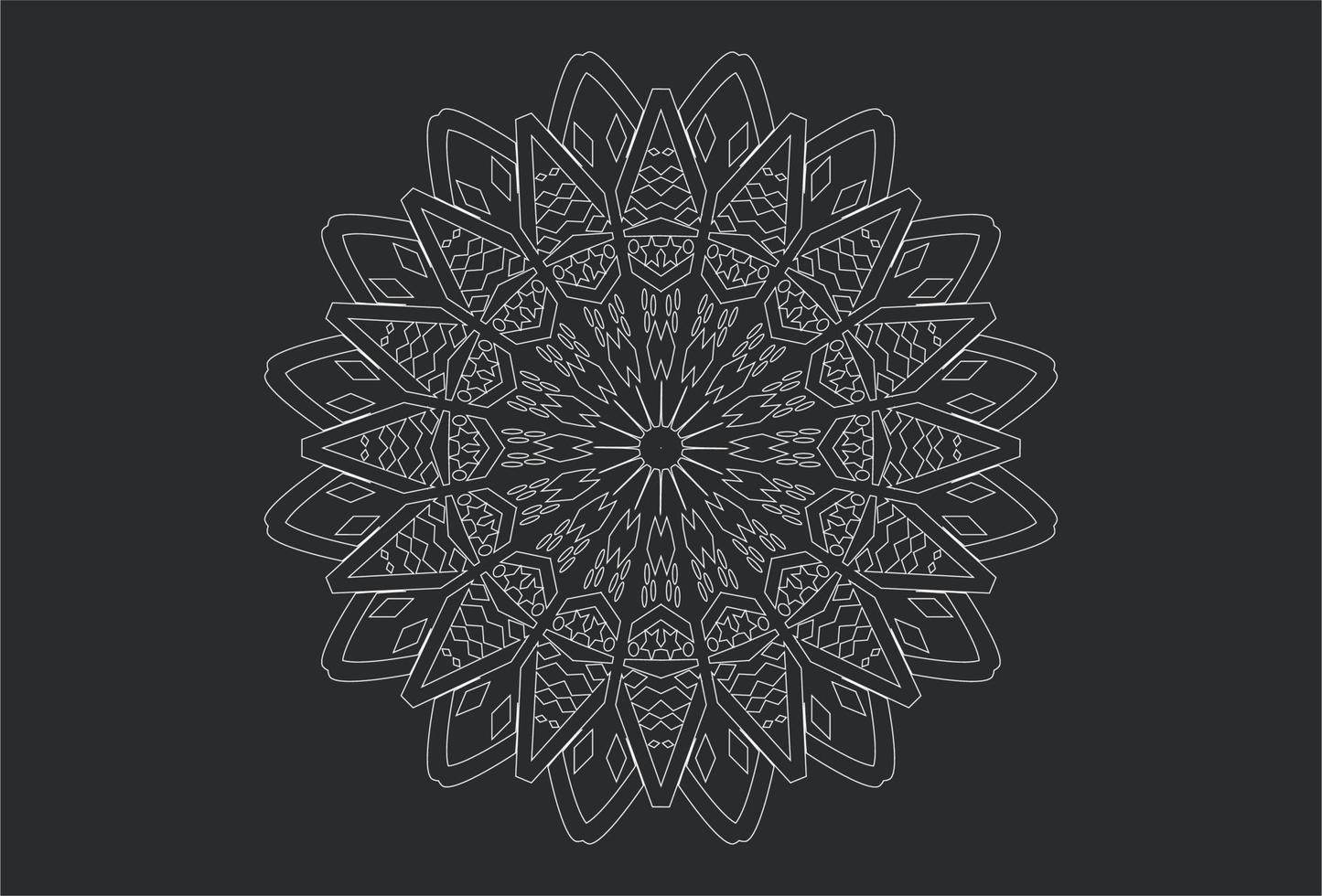 gray luxury oriental mandala rotation animation on dark background. vector