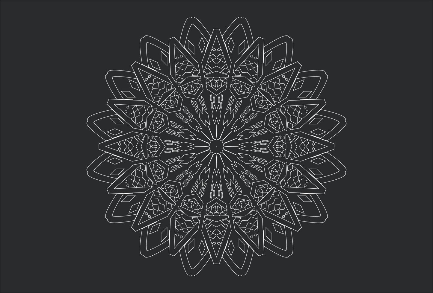 gris lujo oriental mandala rotación animación en oscuro antecedentes. vector