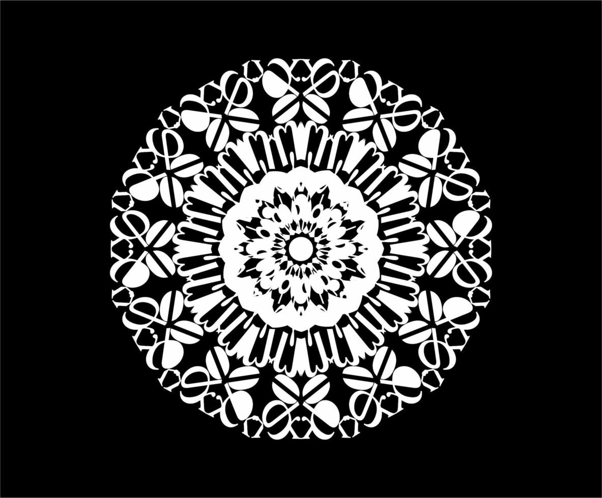 gray luxury  mandala on dark background. vector