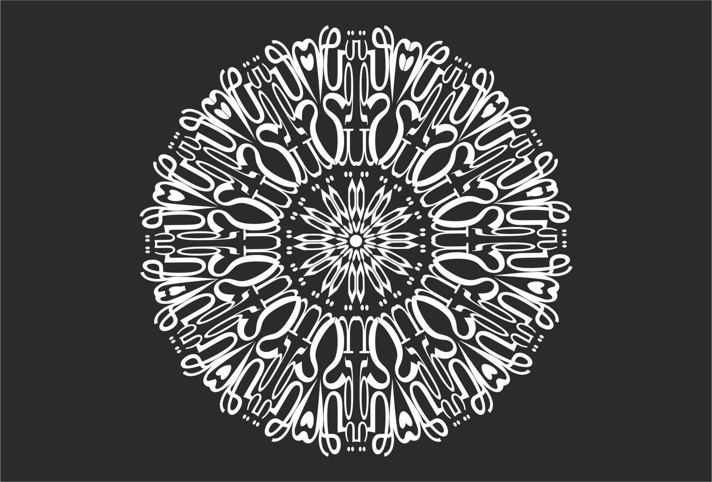 luxury oriental mandala on dark background. vector