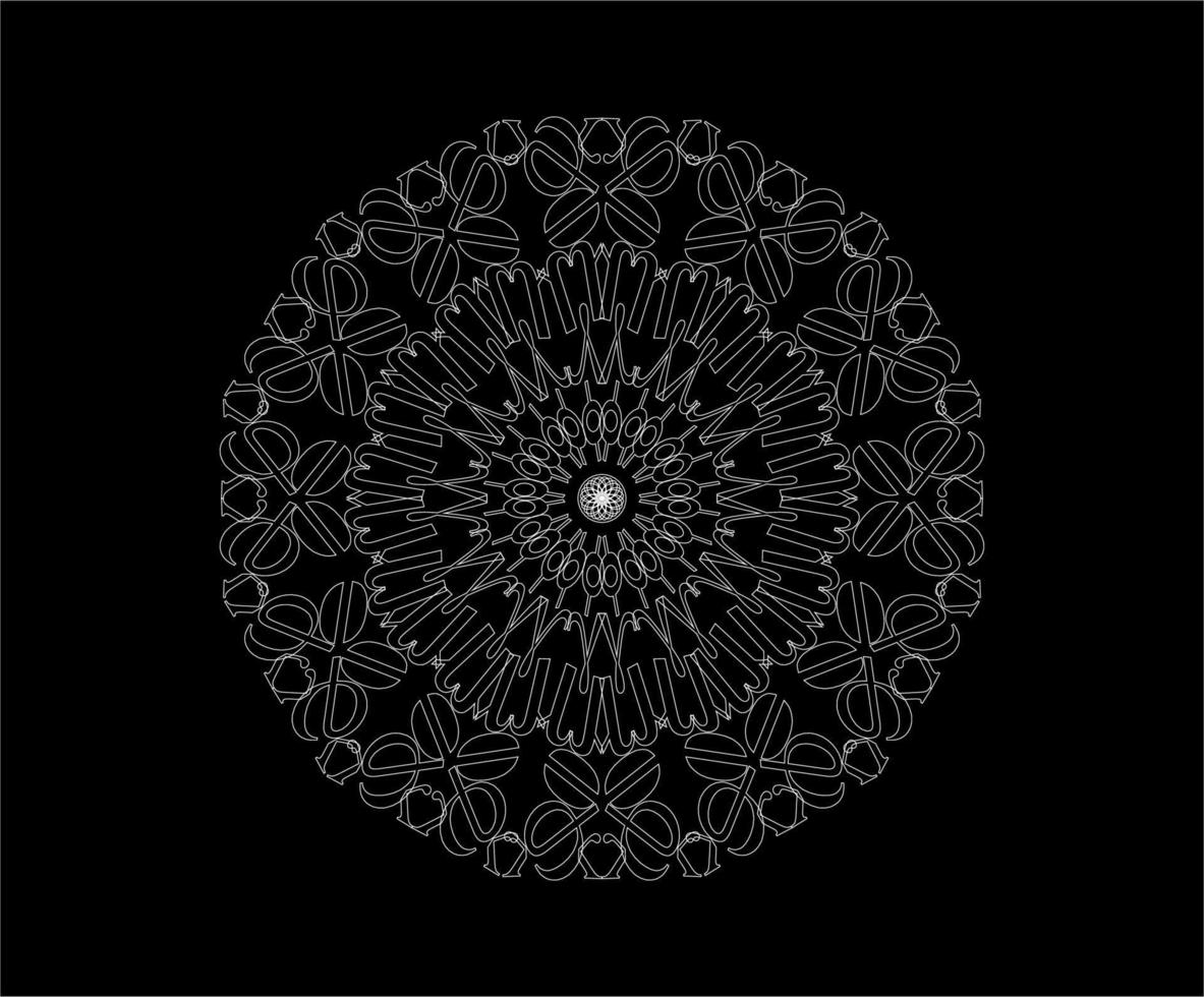 luxury mandala on dark background. vector