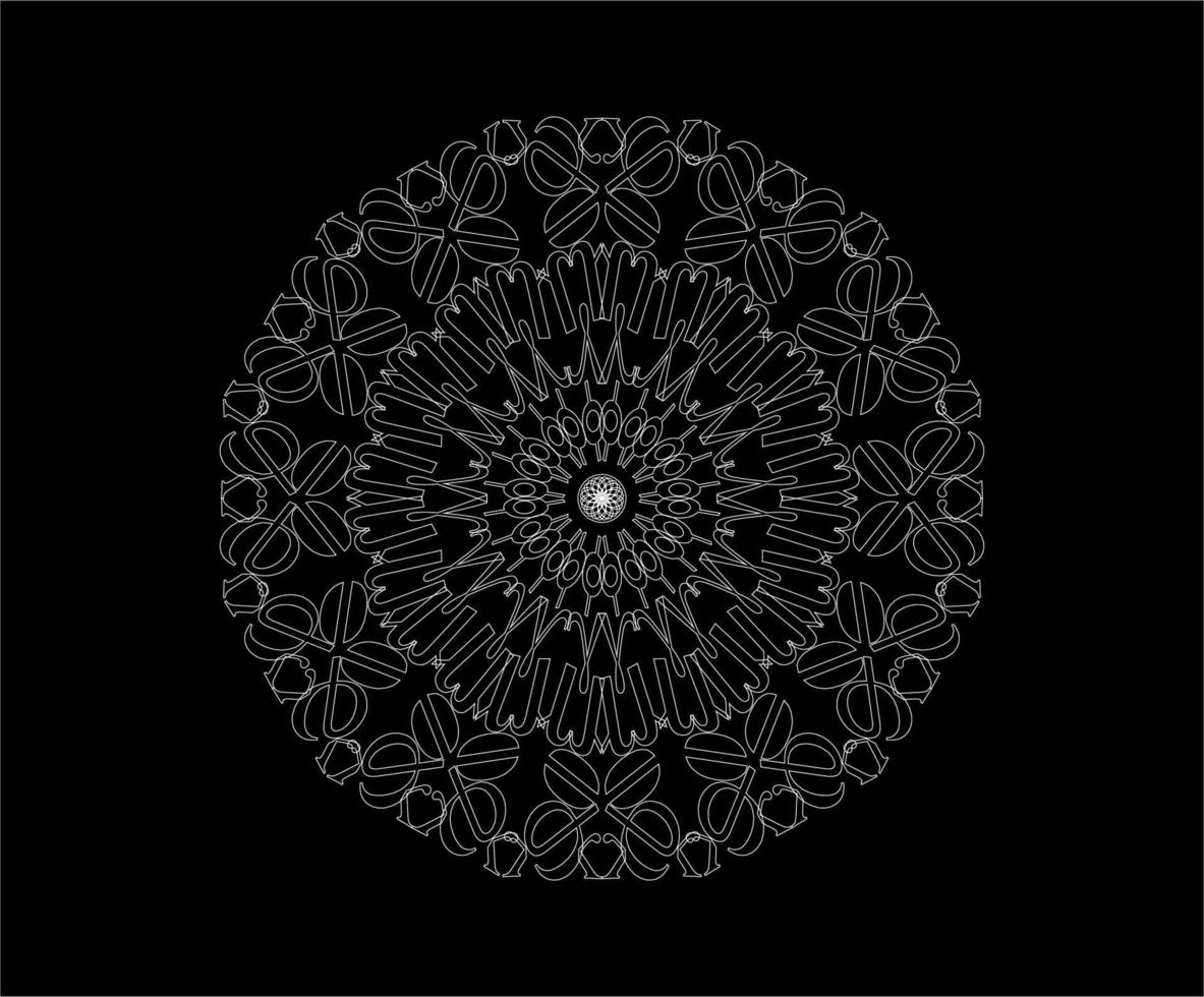 lujo mandala en oscuro antecedentes. vector