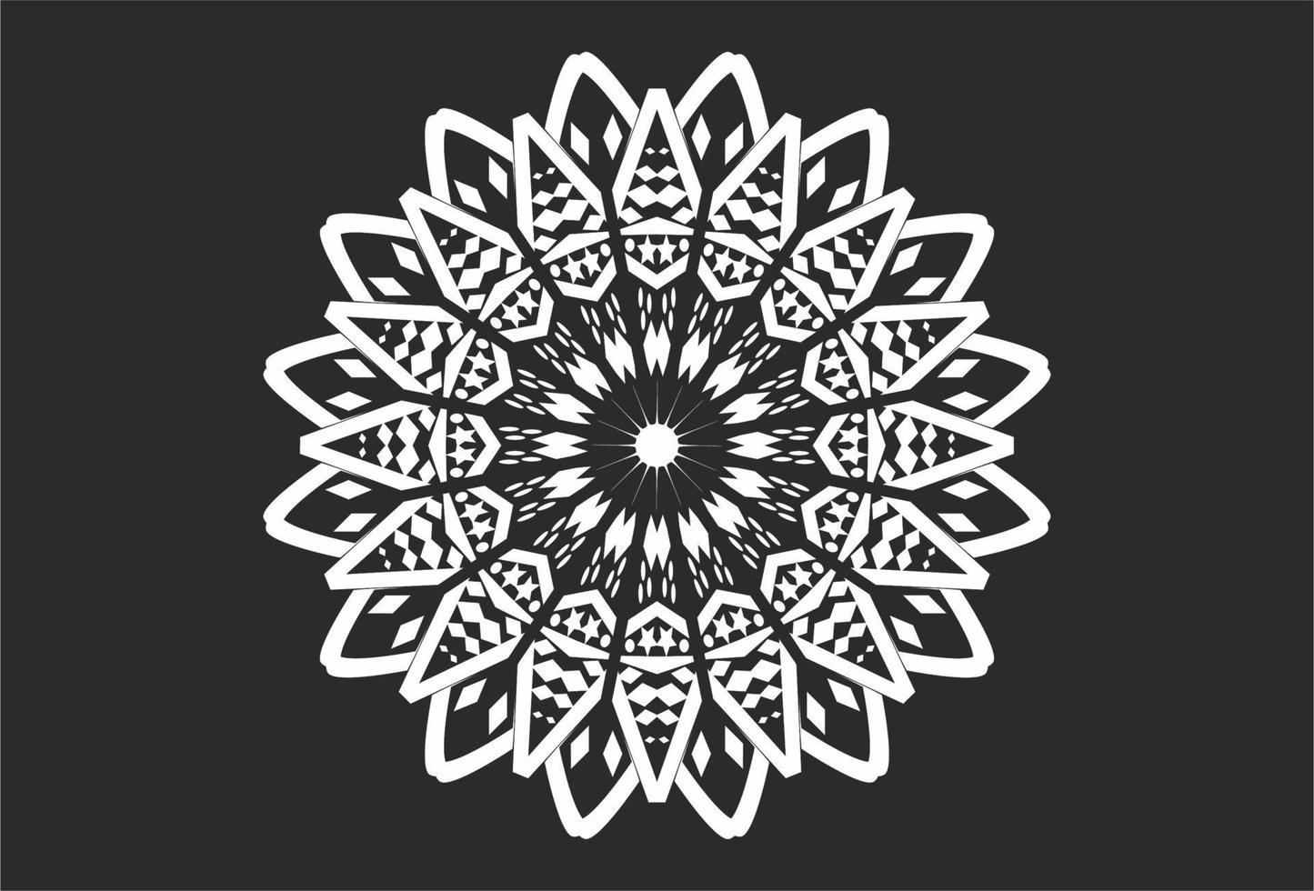 Luxury Mandala Vector Art Pattern Design. vector . Mandala snowflake on black background
