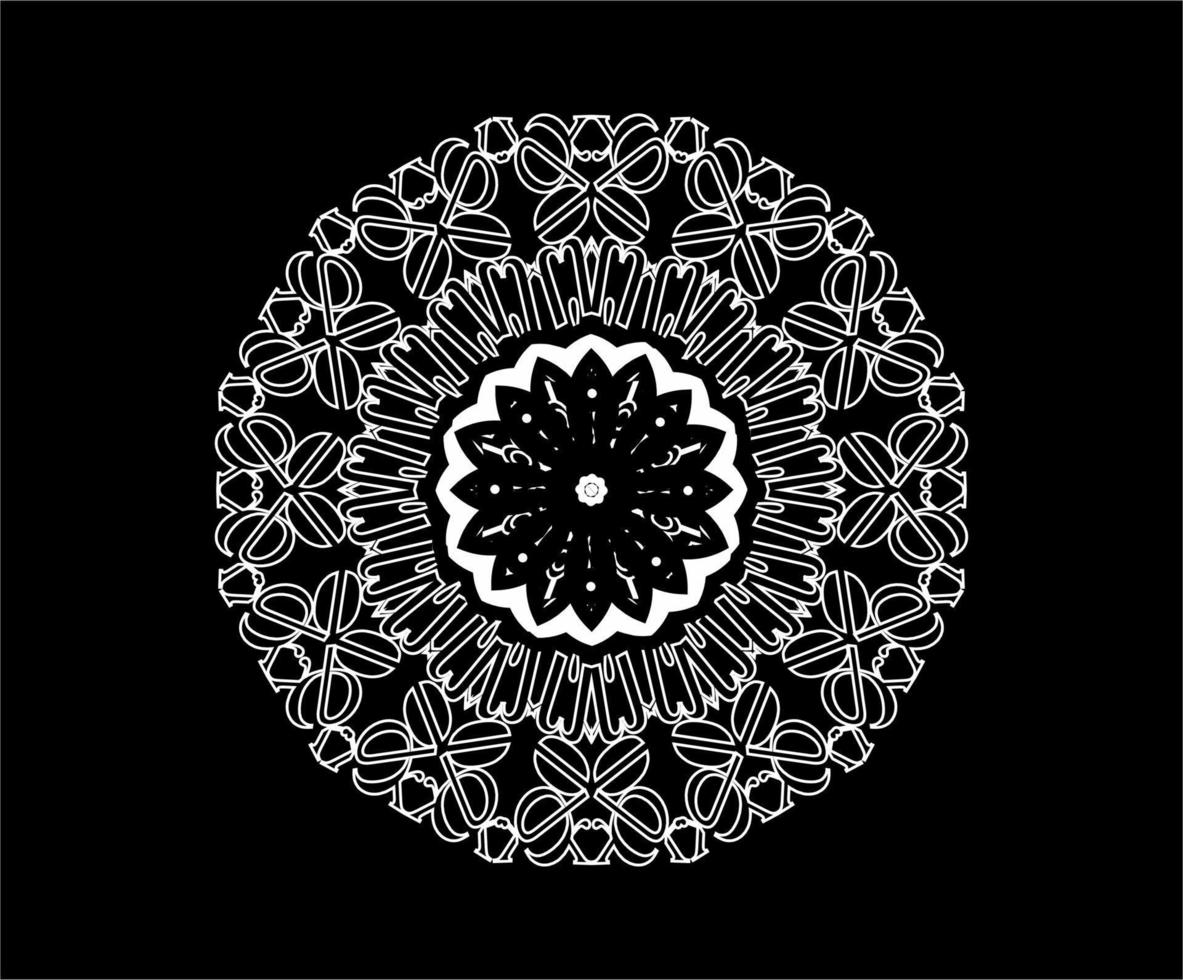 lujo mandala oriental en oscuro antecedentes. vector