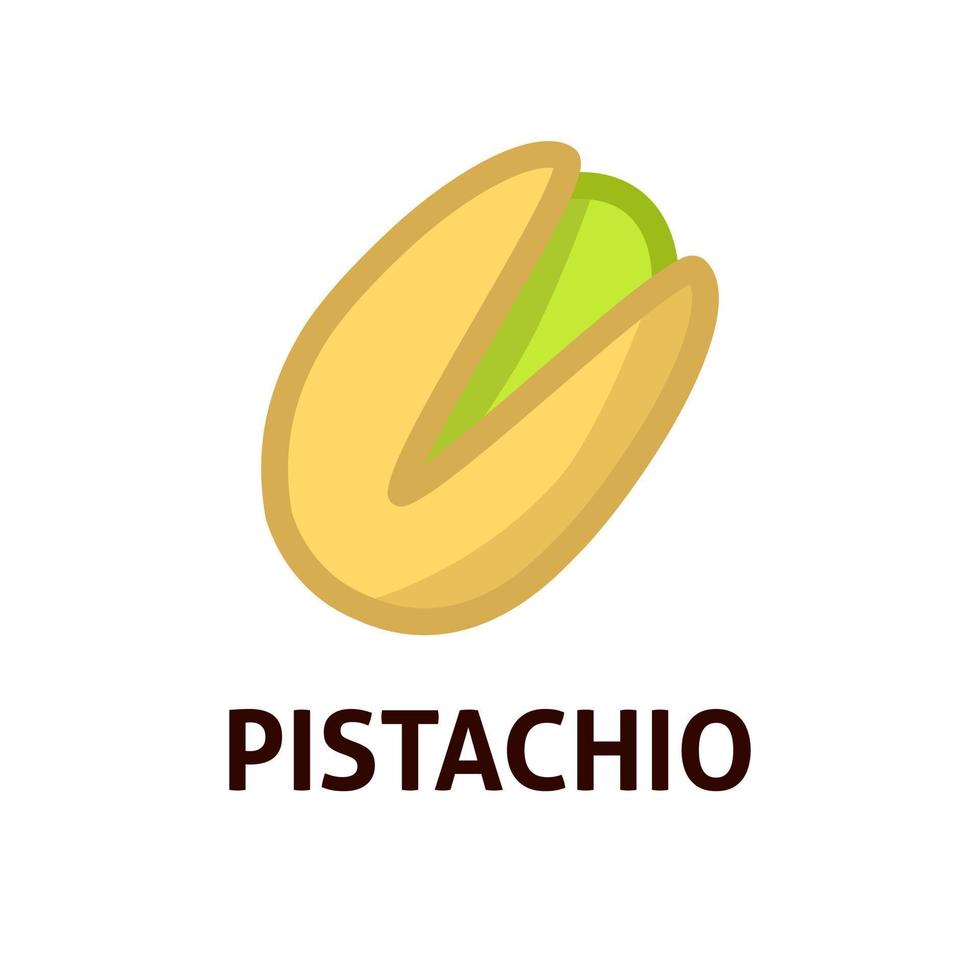 Pistachio color icon. Nature snack. Organic ingridient. Fresh nut for healthy diet. Plant symbol vector