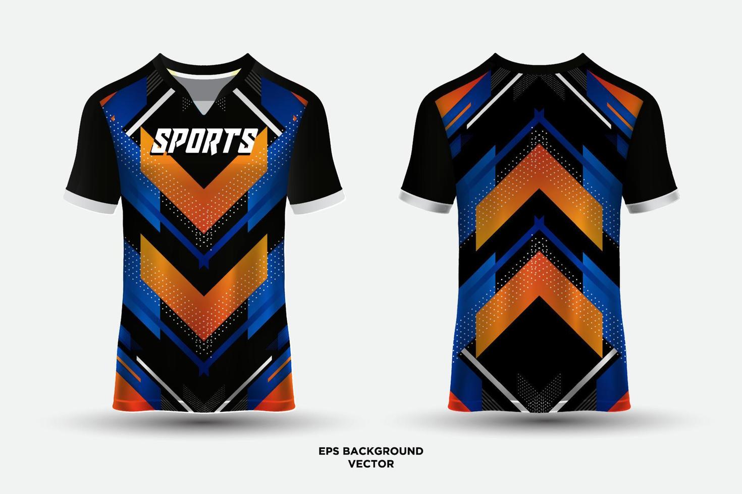 Sports jersey and t-shirt design vector. Soccer jersey mockup for racing, gaming jersey, football. Uniform front view vector