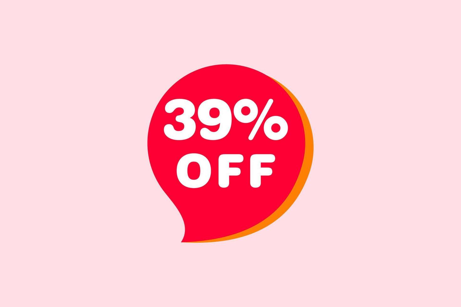 39 percent Sale and discount labels. price off tag icon flat design. vector