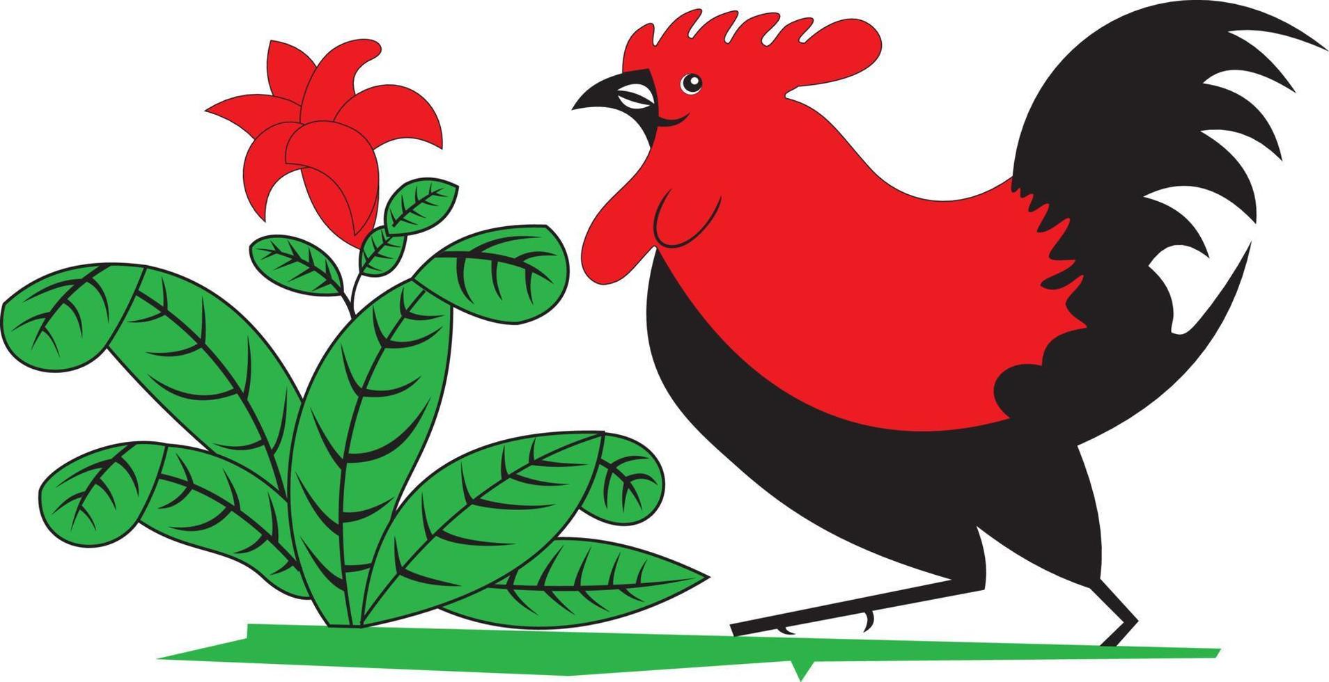 Vector Graphic Illustration Rooster chicken character