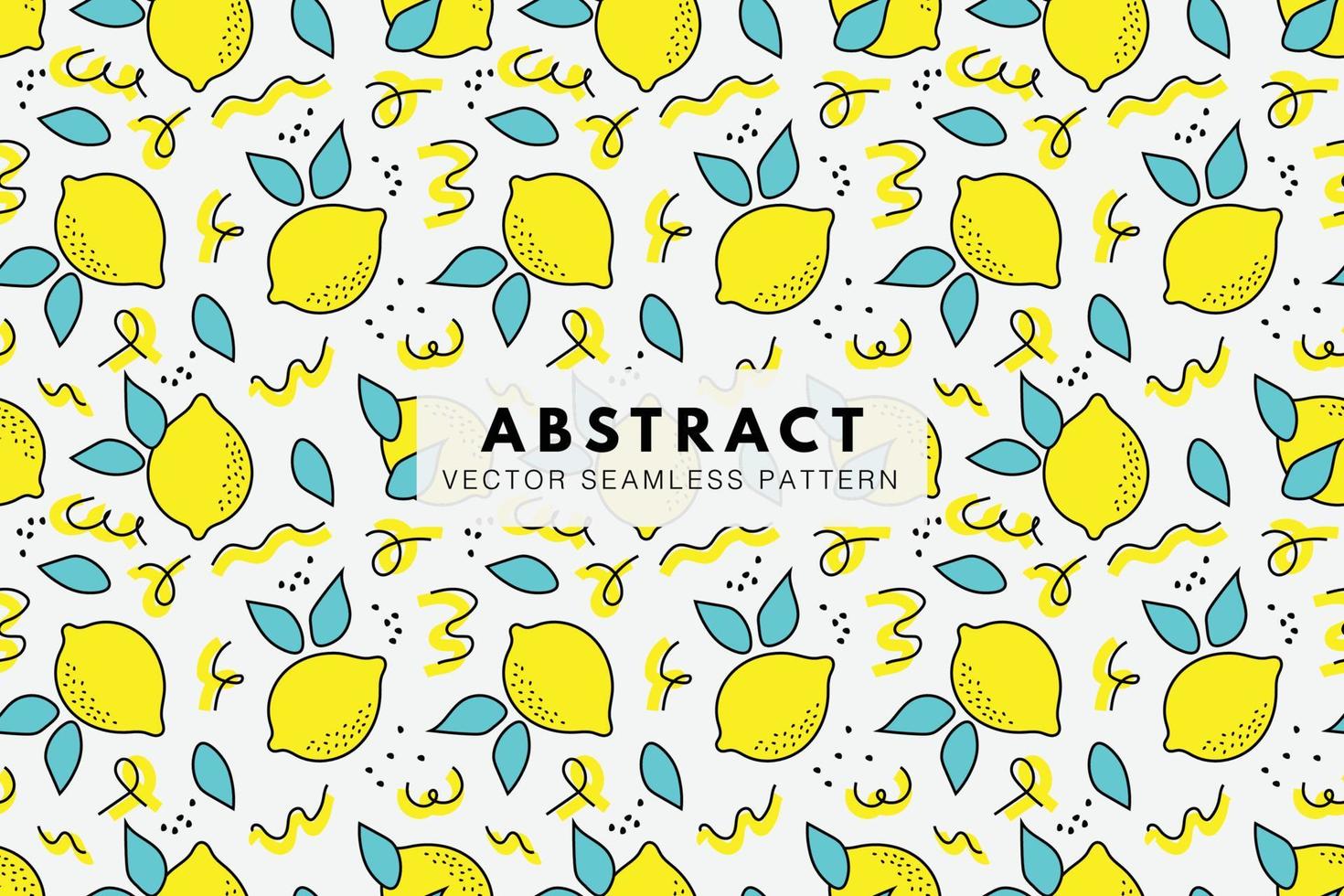Lemon yellow fruit cute abstract seamless repeating pattern vector