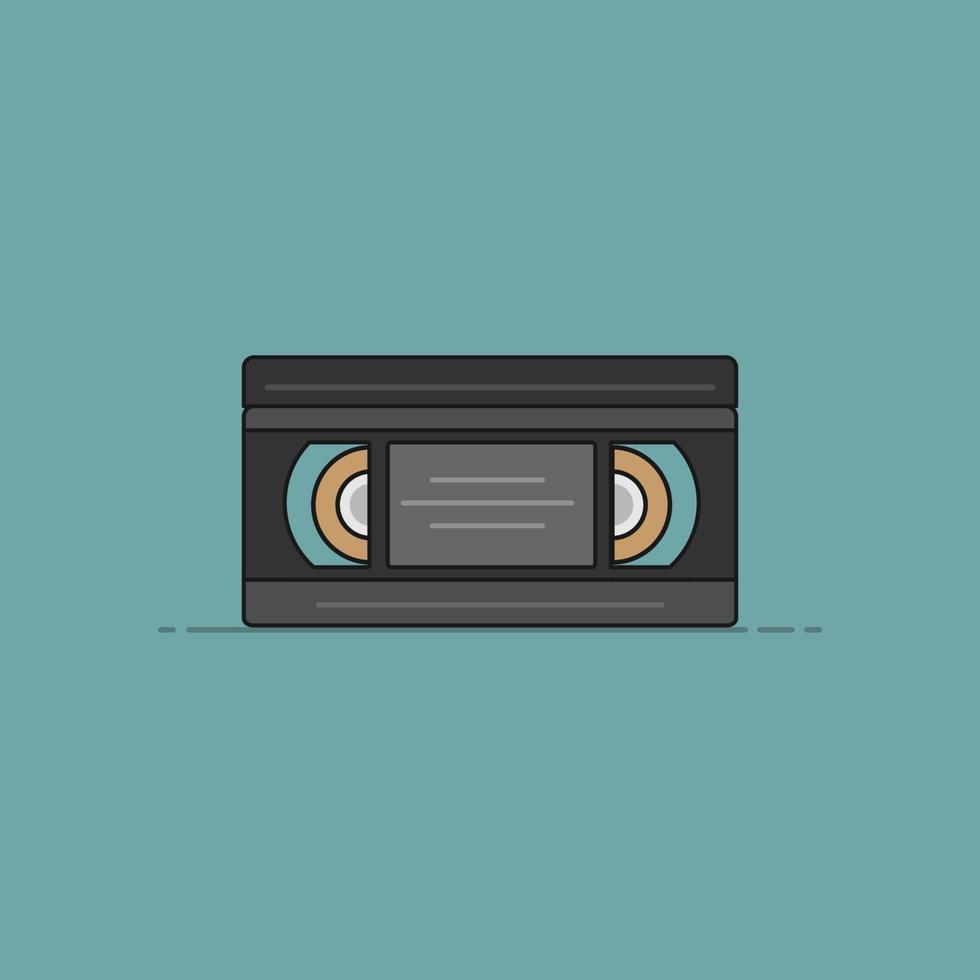 vhs cassette tape minimalist icon retro vintage 90s 80s tech nostalgia memories vector