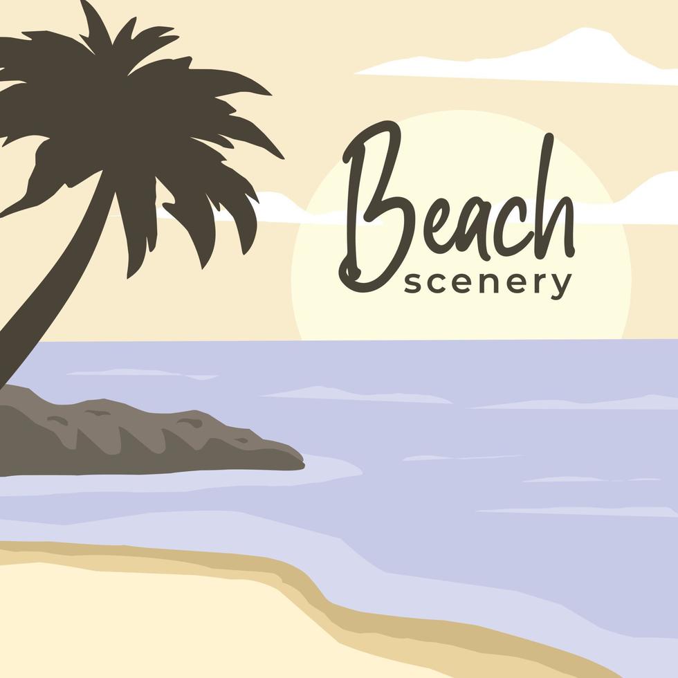 natural landscape illustration design in the form of a beach vector