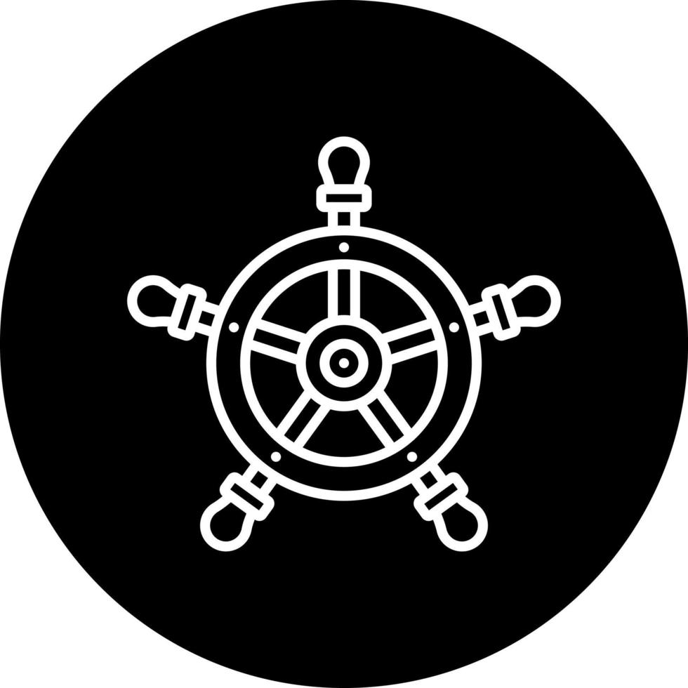 Ship Wheel Vector Icon Style