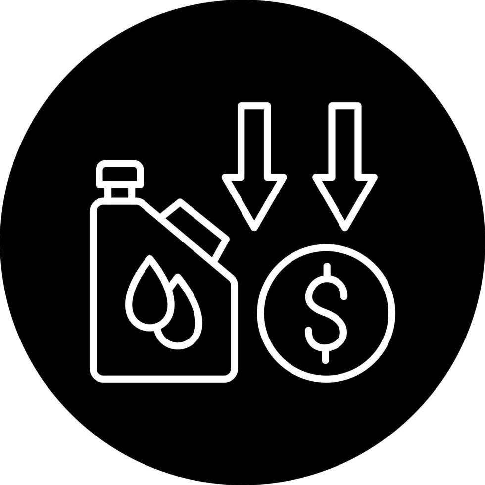 Oil Price Decrease Vector Icon Style