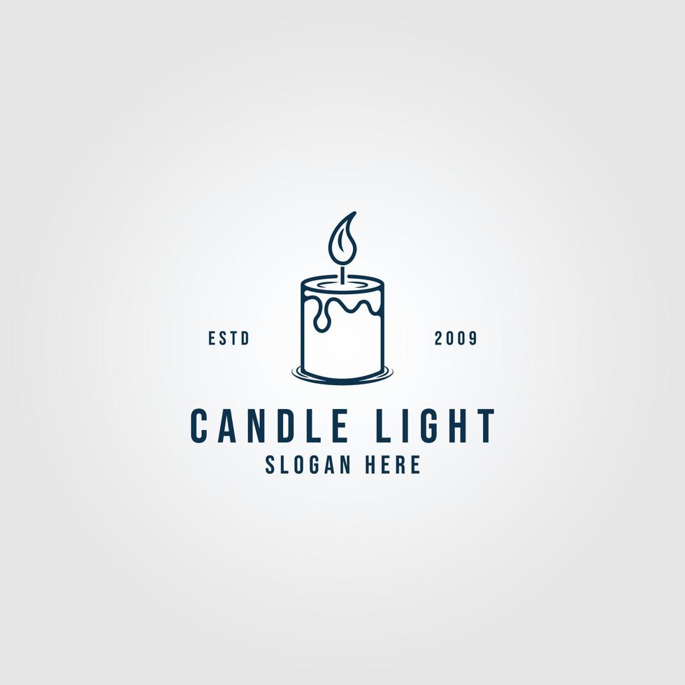 candle light line art  logo minimalist vector illustration design logo