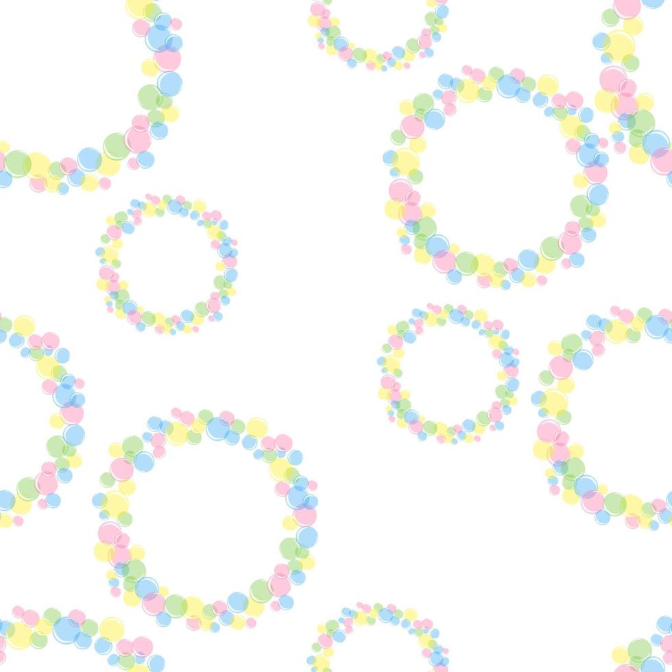 vector illustration seamless pattern wreath circle of color soap bubbles