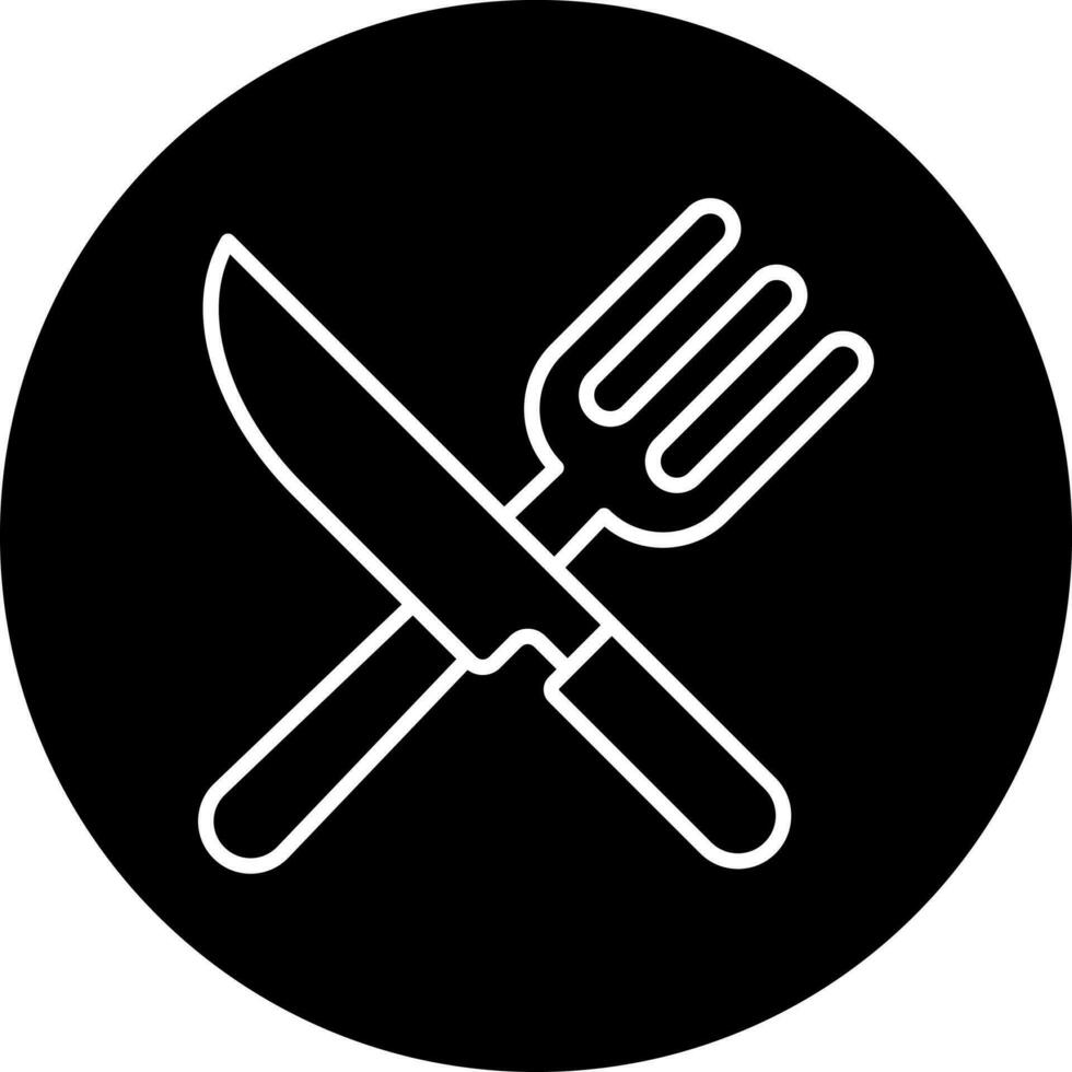 tenedor y cuchillo vector icono estilo