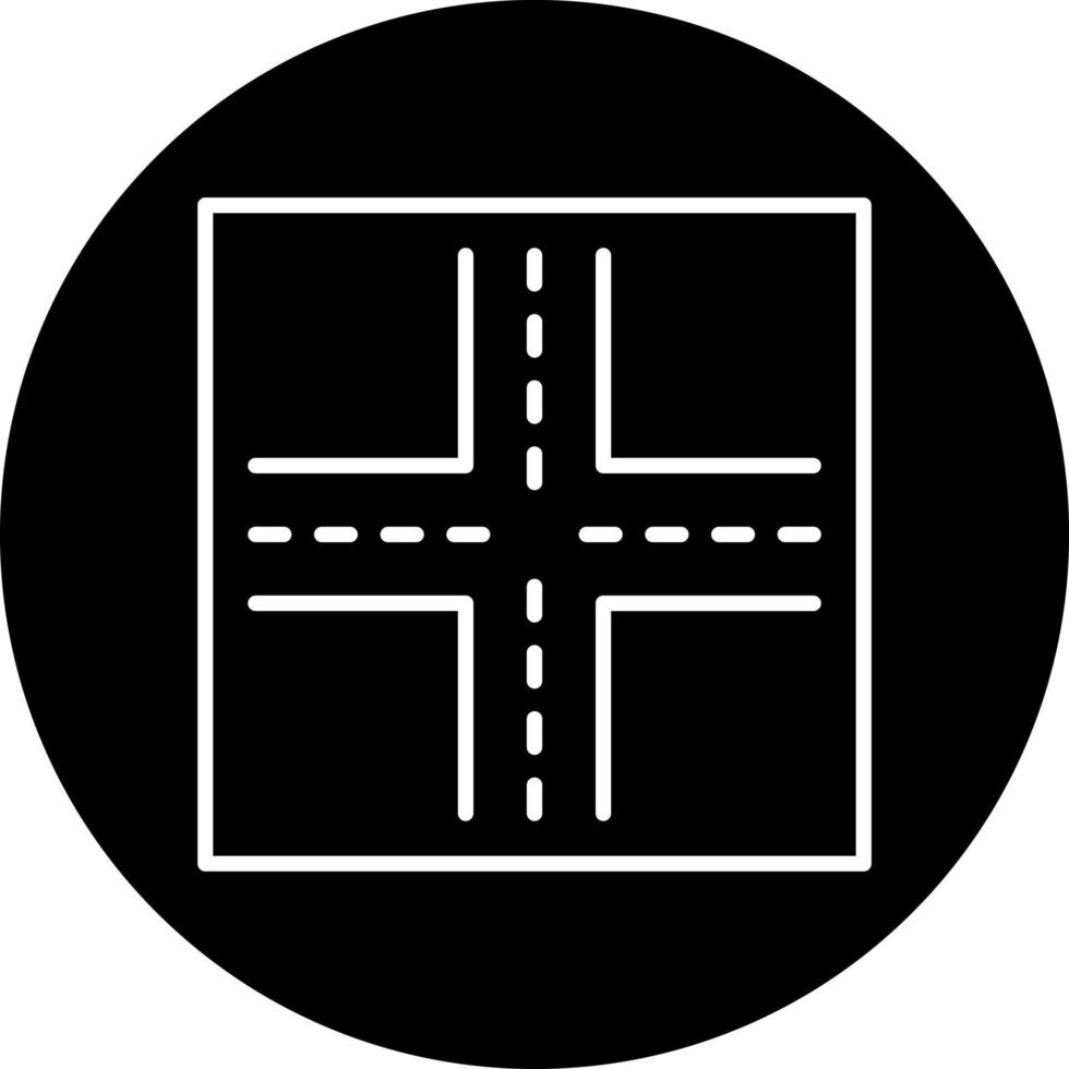 Four Way Intersection Vector Icon Style