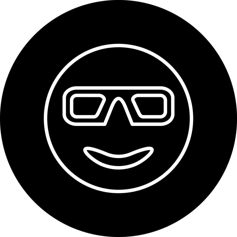 sonriente cara con gafas de sol vector icono estilo