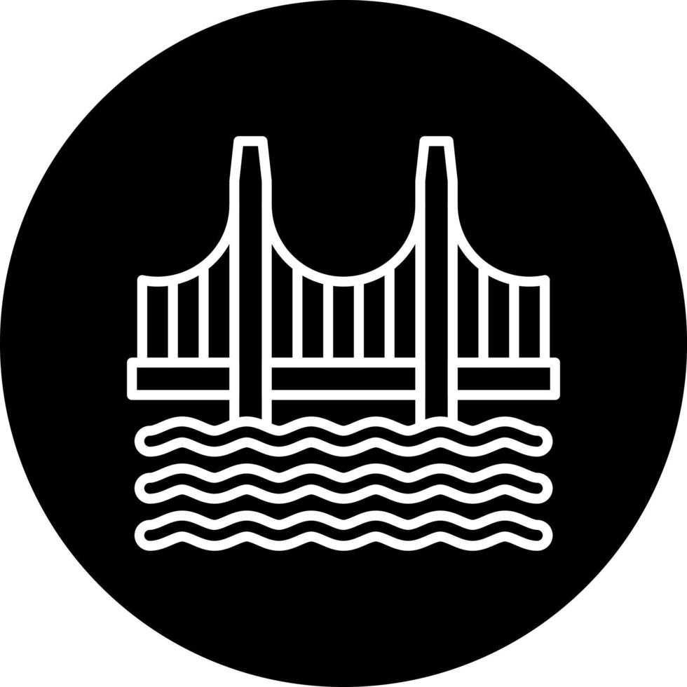 dorado portón puente vector icono estilo