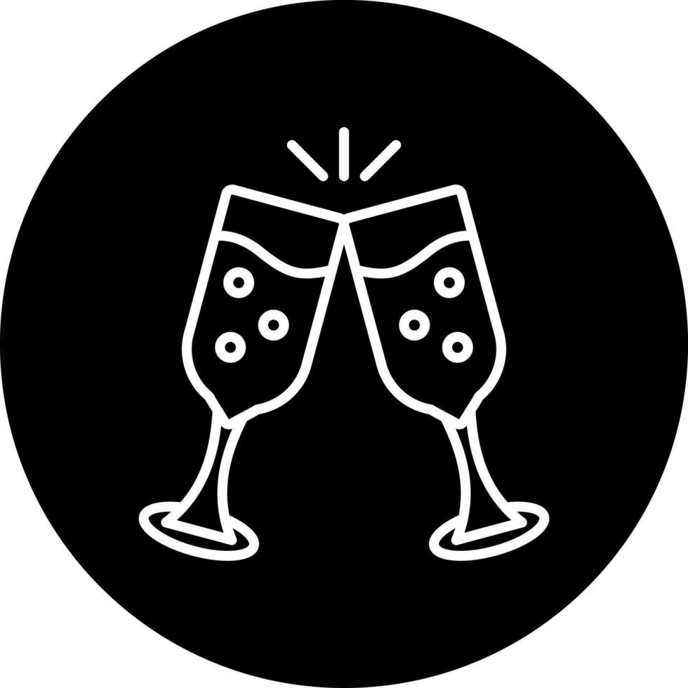 champagne glasses Vector Icon Style