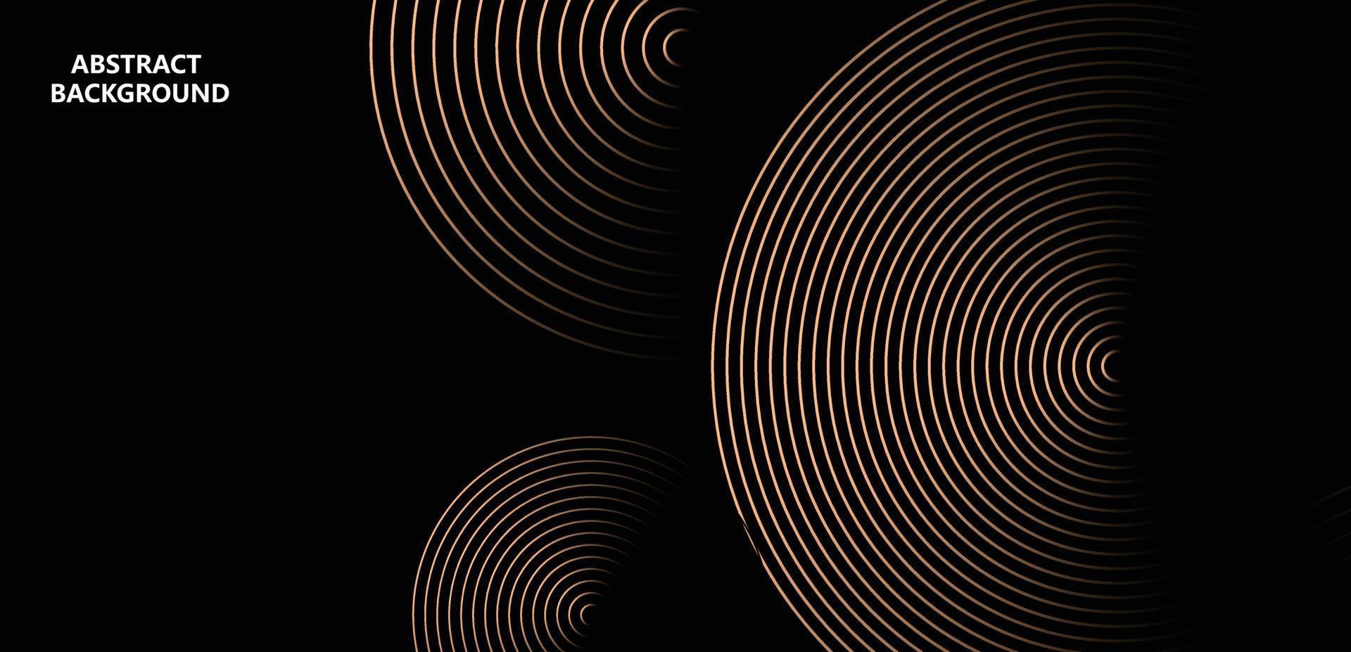 Abstract glowing circle lines on dark background. Futuristic technology concept. Horizontal banner template. Suit for poster, cover, banner, brochure, website vector