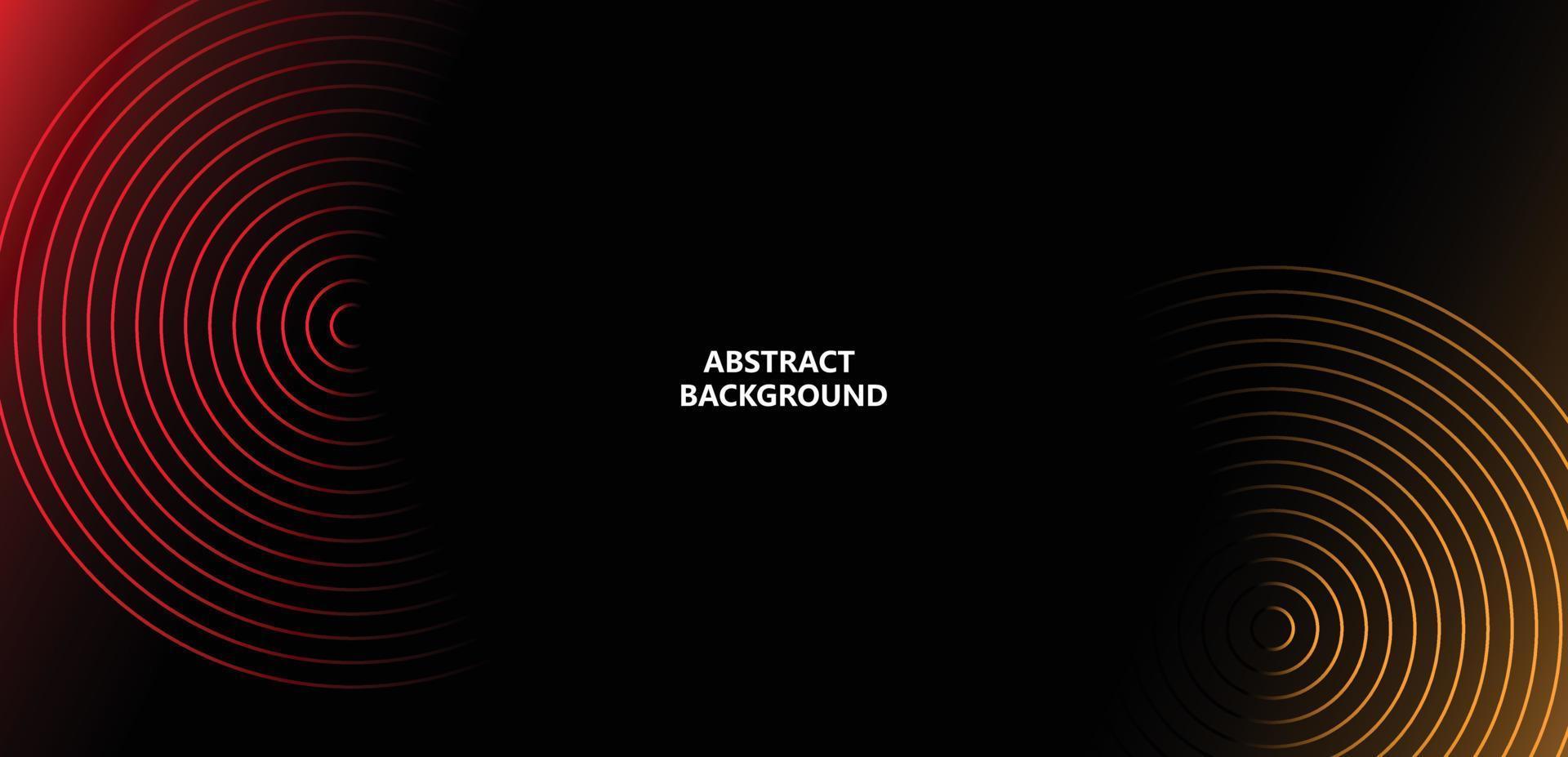 Abstract glowing circle lines on dark background. Futuristic technology concept. Horizontal banner template. Suit for poster, cover, banner, brochure, website vector